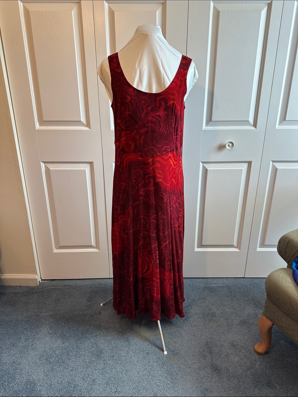 Rabbit Rabbit Rabbit Red & Burgundy Swirl Sleeveless Maxi Dress